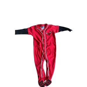NBA Chicago Bulls Baby Footed Romper Red‎ Black Snap Front Sleeper 6-9 Months